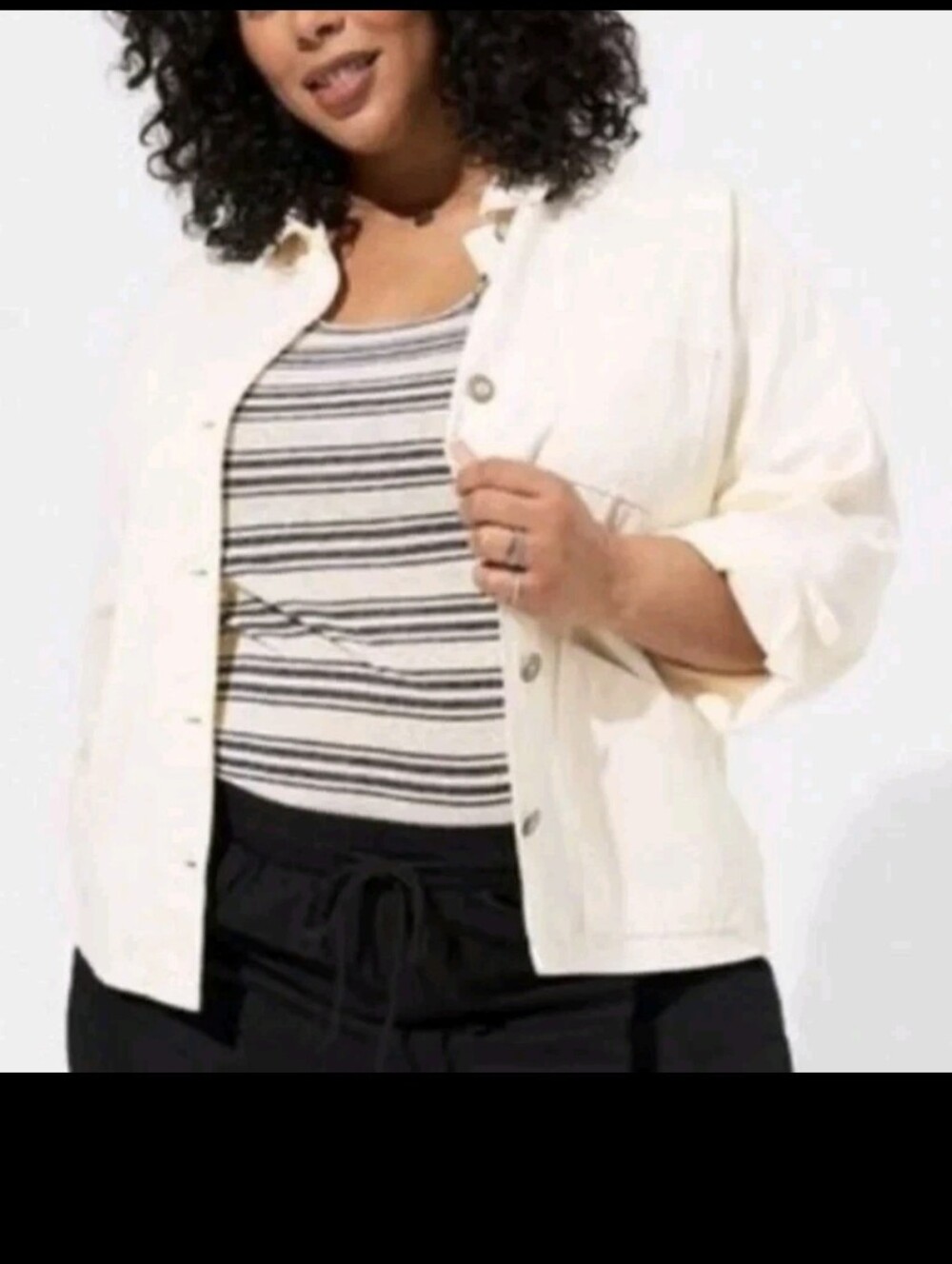 TORRID Ivory Canvas Raglan Chore Jacket Pristine Flap Pocket Button Up 3X NWT